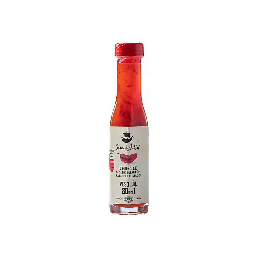 Molho De Pimenta Chipotle Defumado 80ml - Sabor das Índias