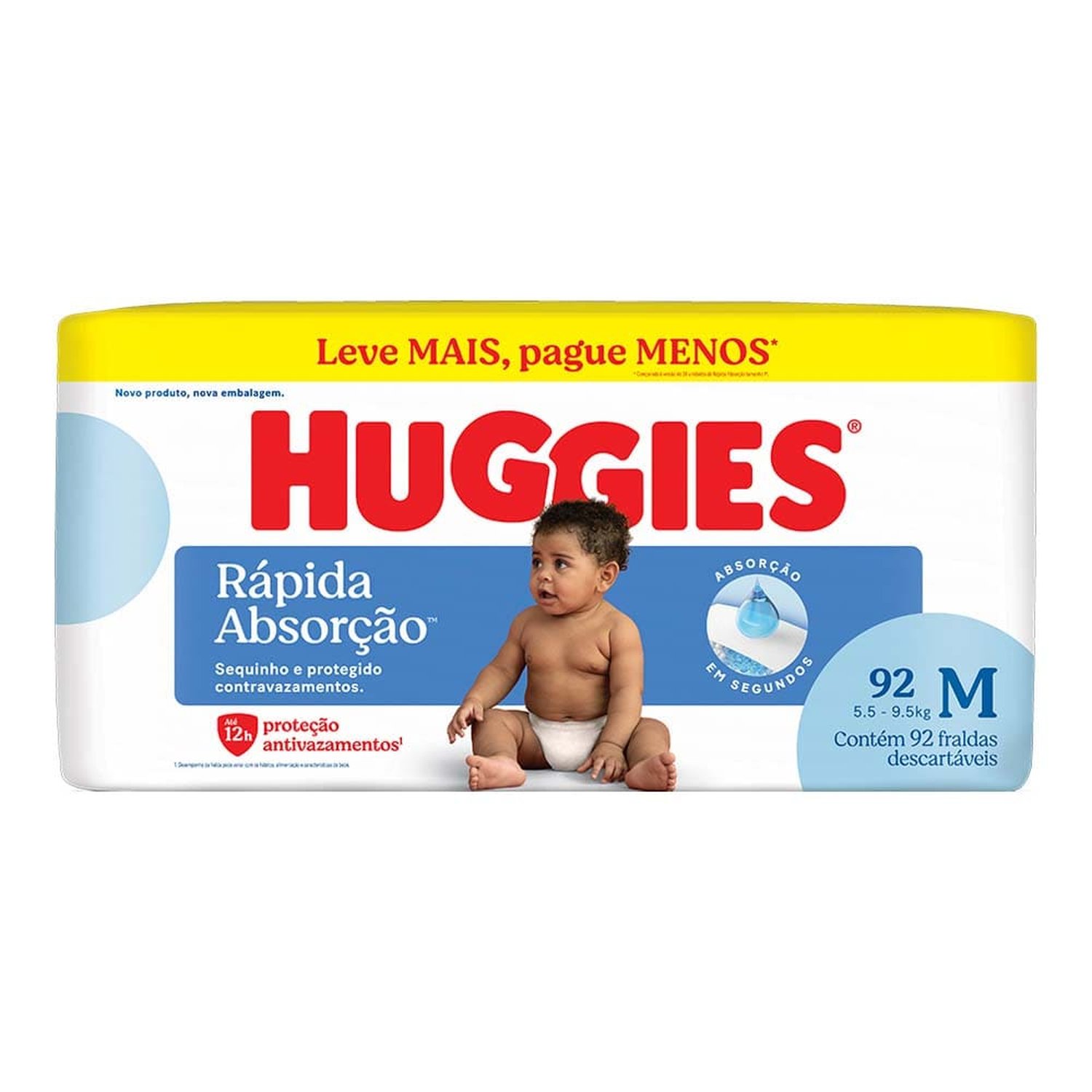 Fralda Huggies Tripla Proteção Hiper M Com 92