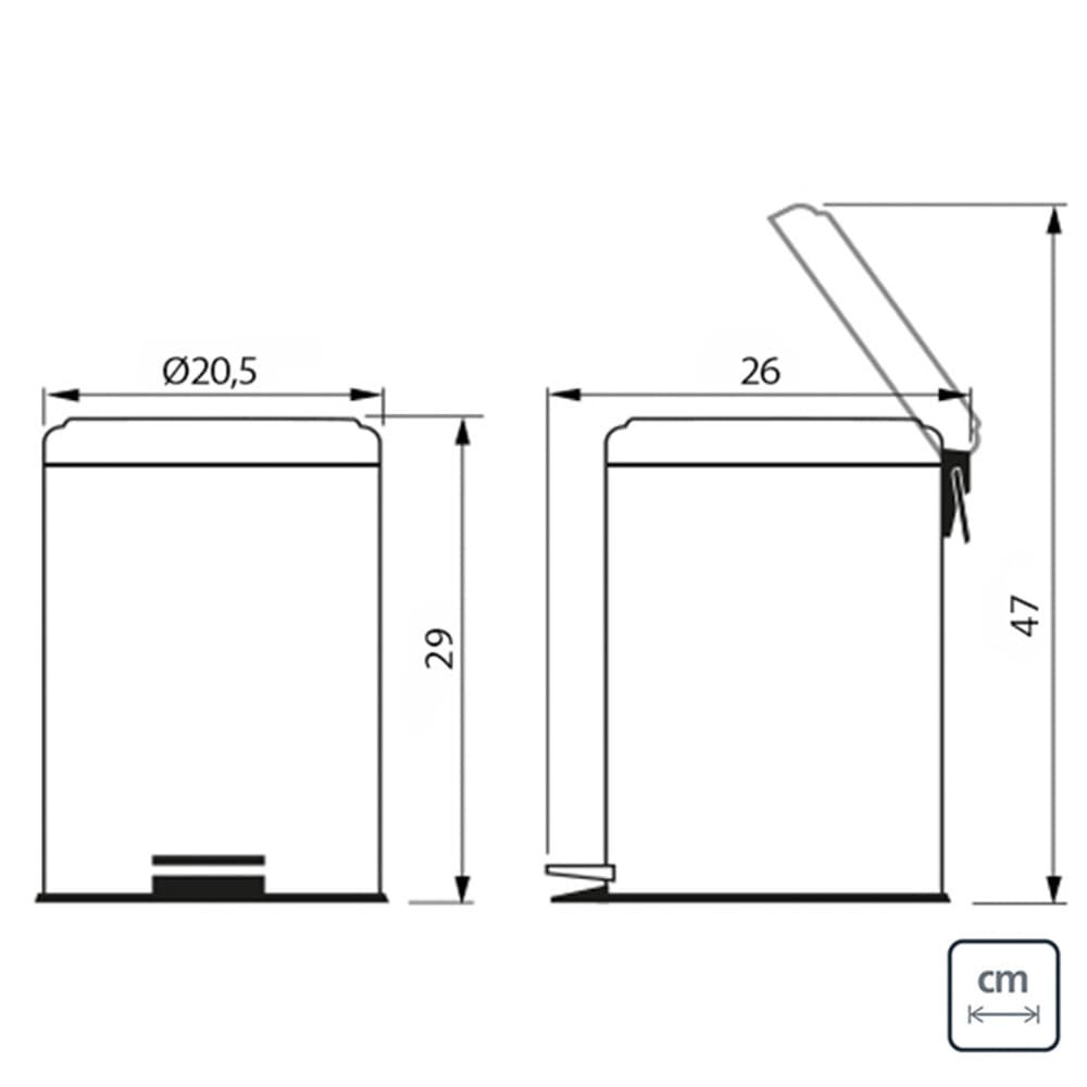 Lixeira Tramontina 5L Inox com Pedal