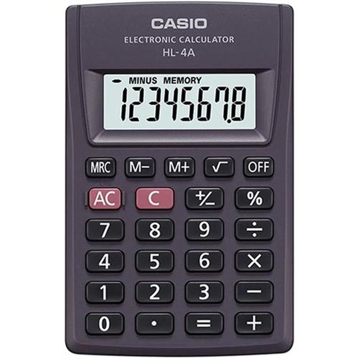 Calculadora De Bolso Casio Hl-4A 8 Dígitos Preta Un.Venda: Pc/1