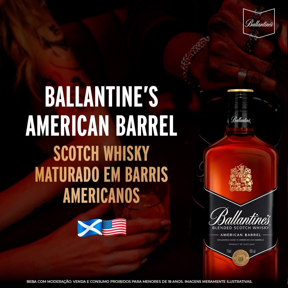 Whisky Ballantine's American Barrel Blended Escocês 750 ml