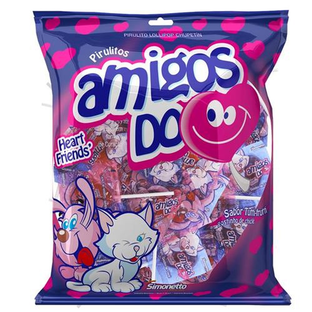 Pirulito Amigos do Coração 500g (caixa com 20 pacotes)