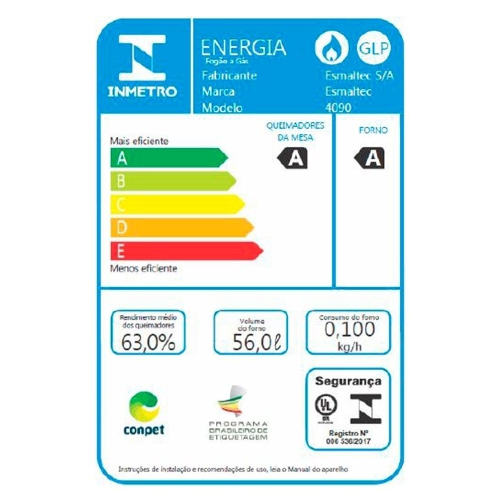 Fogão de Piso Esmaltec 4 Bocas Ágata Glass | Mesa de Vidro, Acendimento Automático, Preto, Bivolt