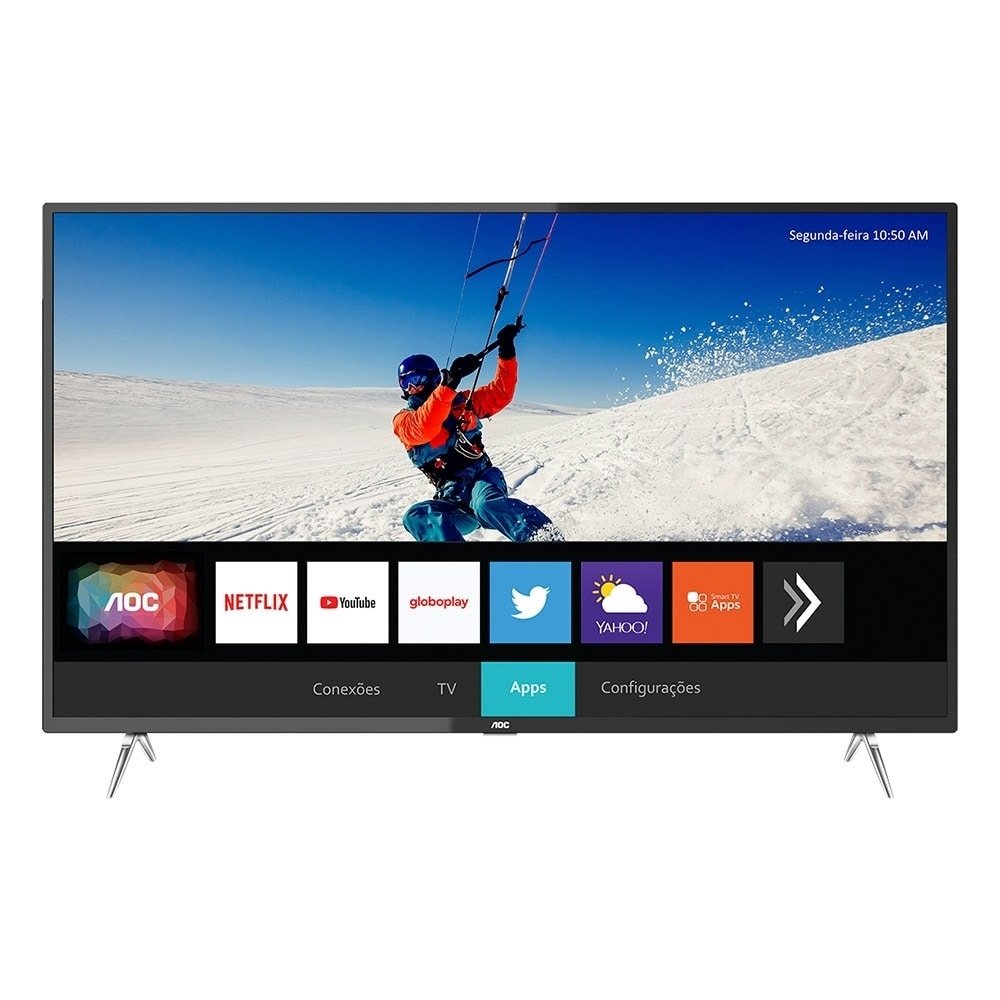 Smart TV LED 50" AOC 50U6295/78G 4K HDR com Wi-Fi, 2 USB, 3 HDMI, Controle com Botão Netflix,Youtube, 60Hz