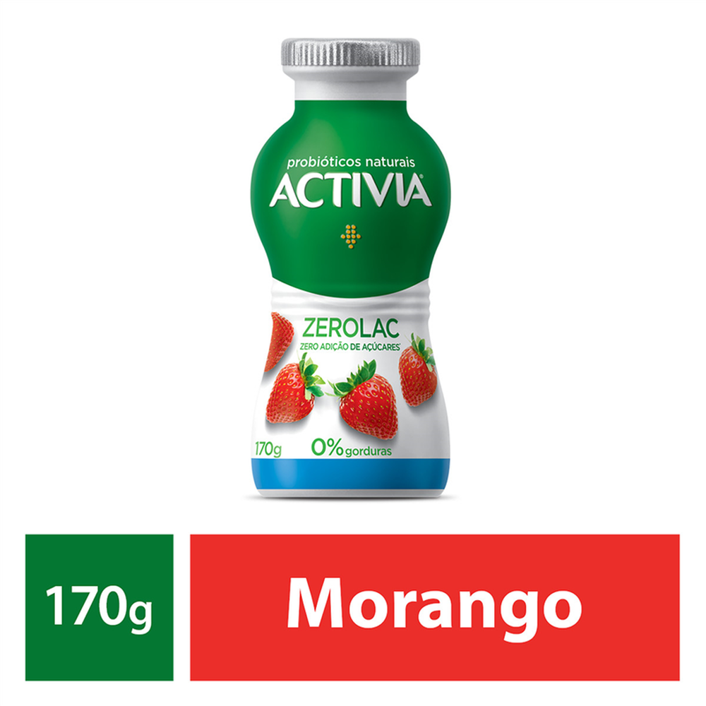 Activia Liquido Morango Zero Lactose 170G