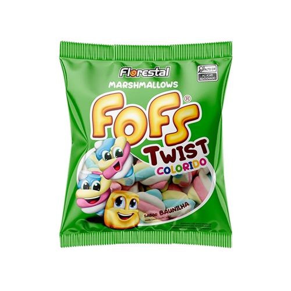 Marshmallow Florestal Fofs Twist Colorido 220g
