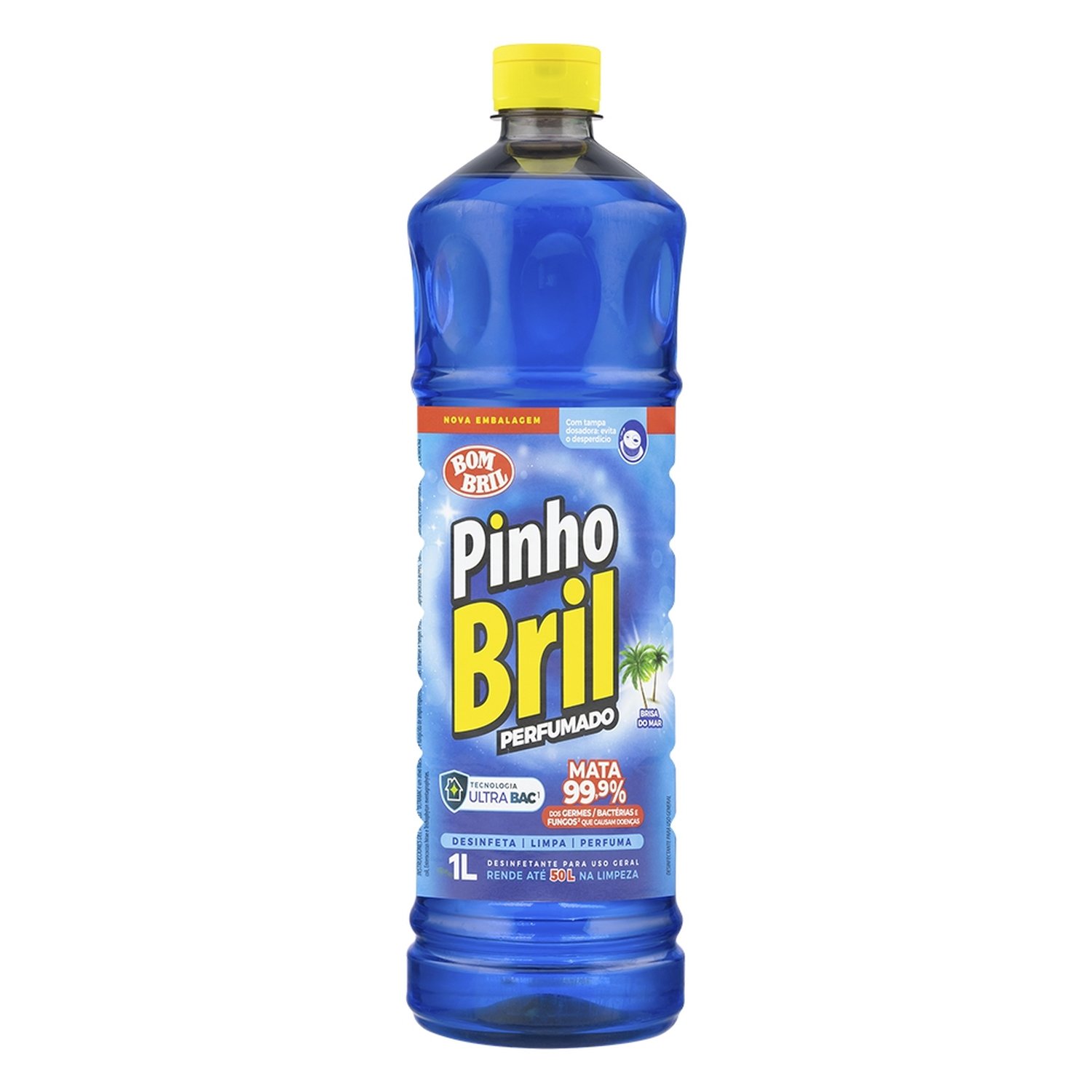 Desinfetante Pinho Bril Brisa do Mar 1L - Embalagem com 12 Unidades