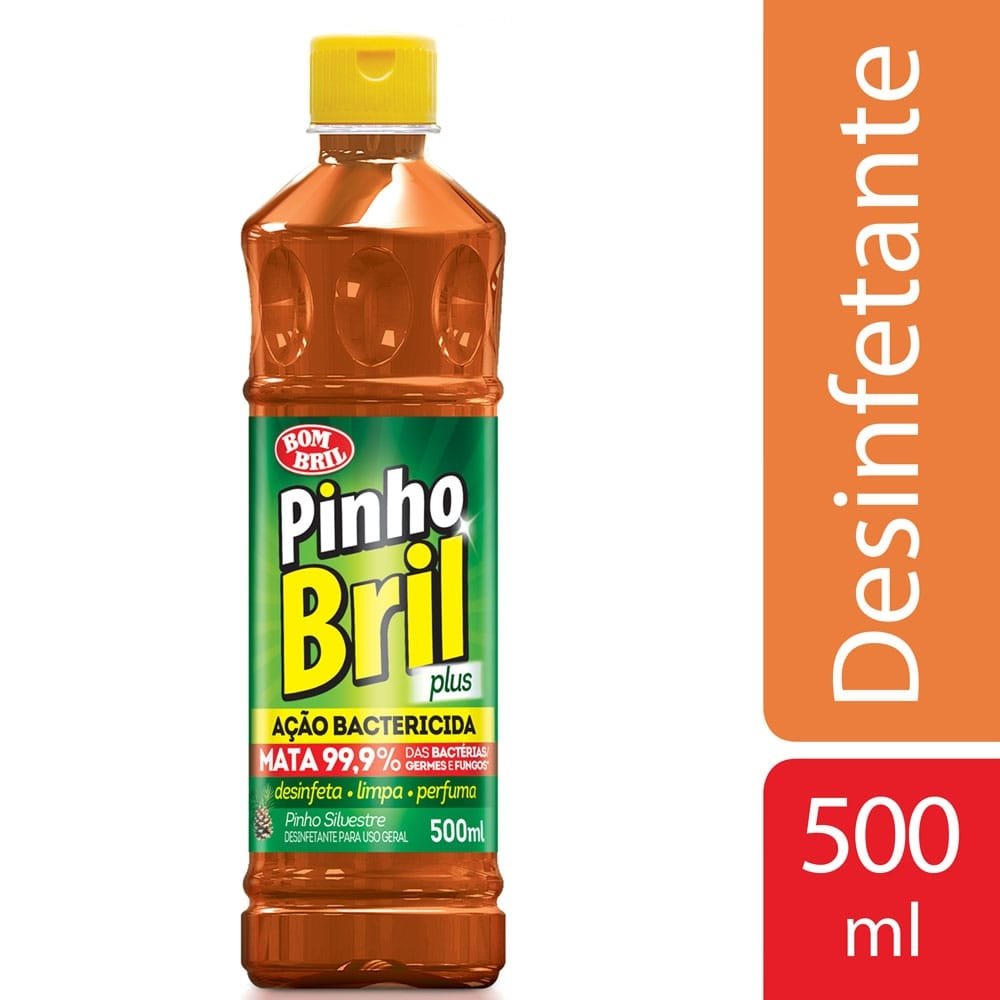 Desinfetante Pinho Bril Plus Silvestre 500ml - Embalagem c/ 12 Unidades