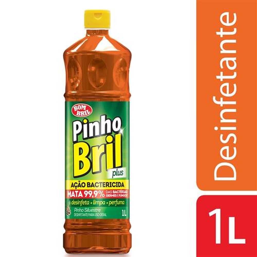 Desinfetante Pinho Bril Plus Silvestre 1L - Embalagem com 12 Unidades