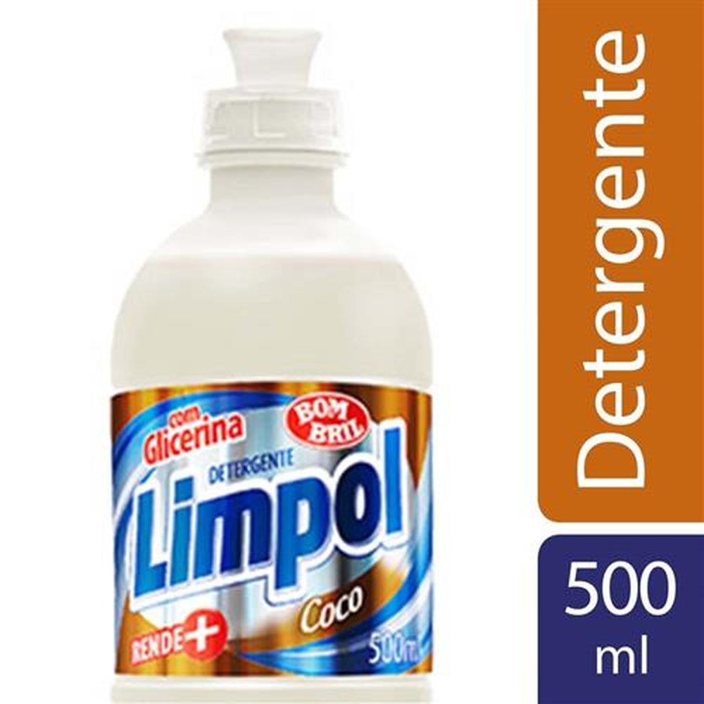 Detergente Limpol Coco 500ml - Embalagem com 24 Unidades