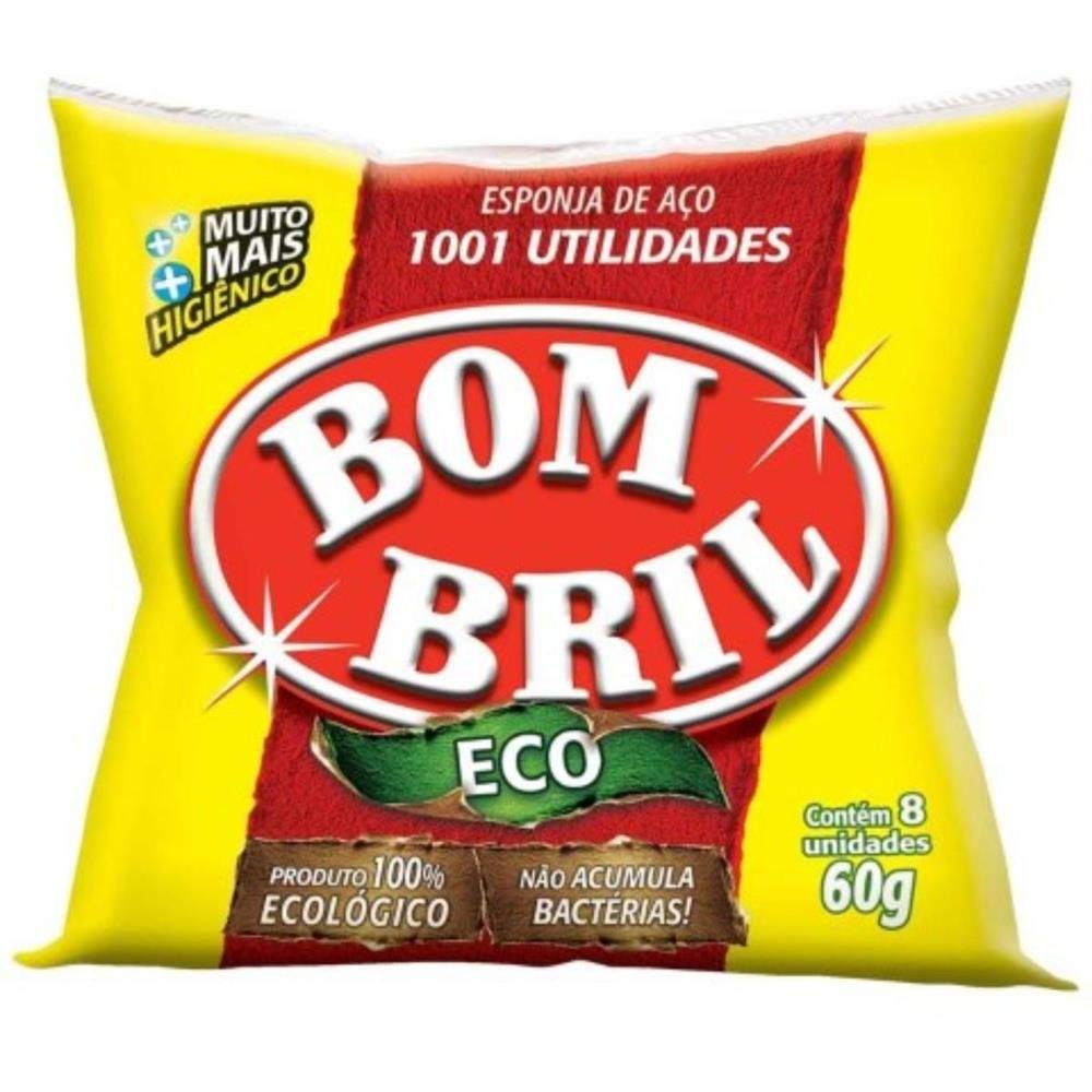 Lã de Aço Bombril 10x14 - Embalagem com 8 Unidades