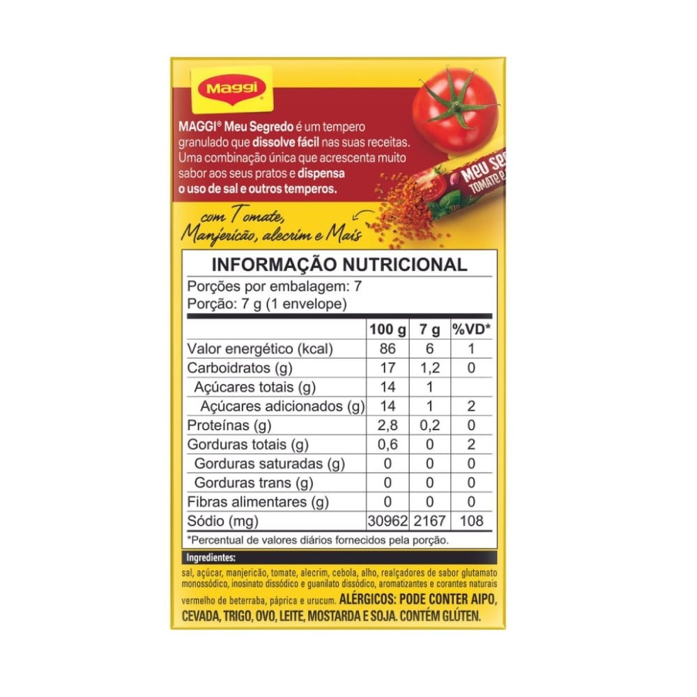 Tempero Maggi Meu Segredo Tomate e Ervas 49g
