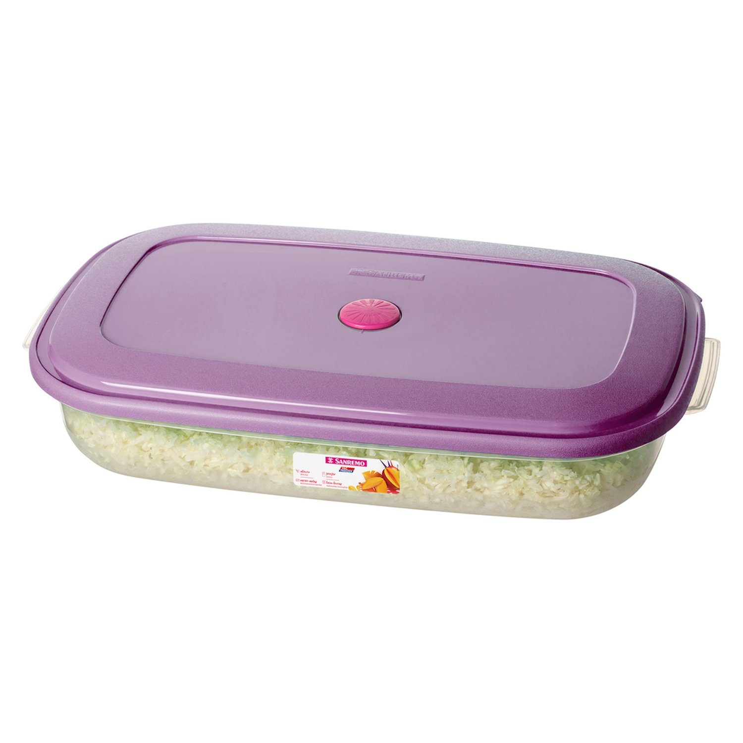 Pote Retangular Baixo Plastico Sanremo 2,7 L Acai e Bege