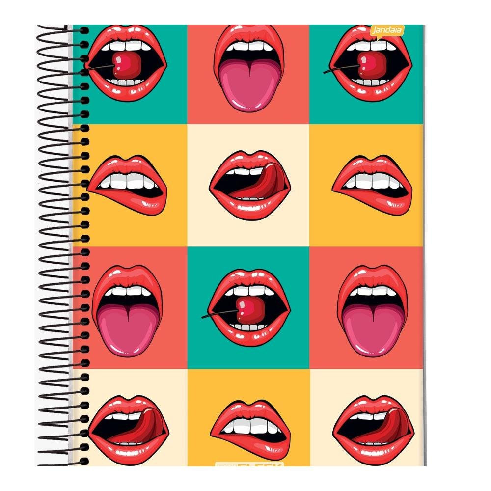 Caderno Capa Dura Universitário On Fleek Jandaia 10 Materias 200 Folhas - Capas Sortidas