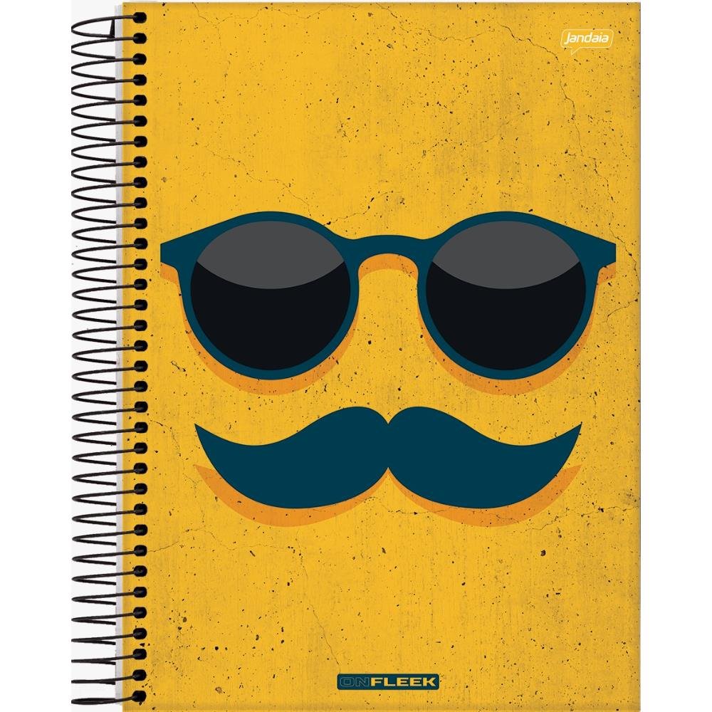 Caderno Capa Dura Universitário On Fleek Jandaia 10 Materias 200 Folhas - Capas Sortidas