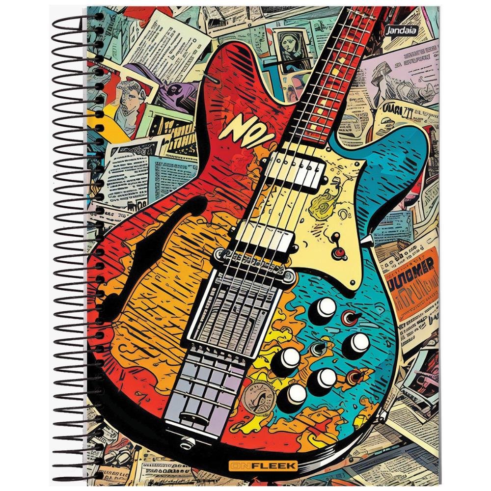 Caderno Capa Dura Universitário On Fleek Jandaia 10 Materias 200 Folhas - Capas Sortidas