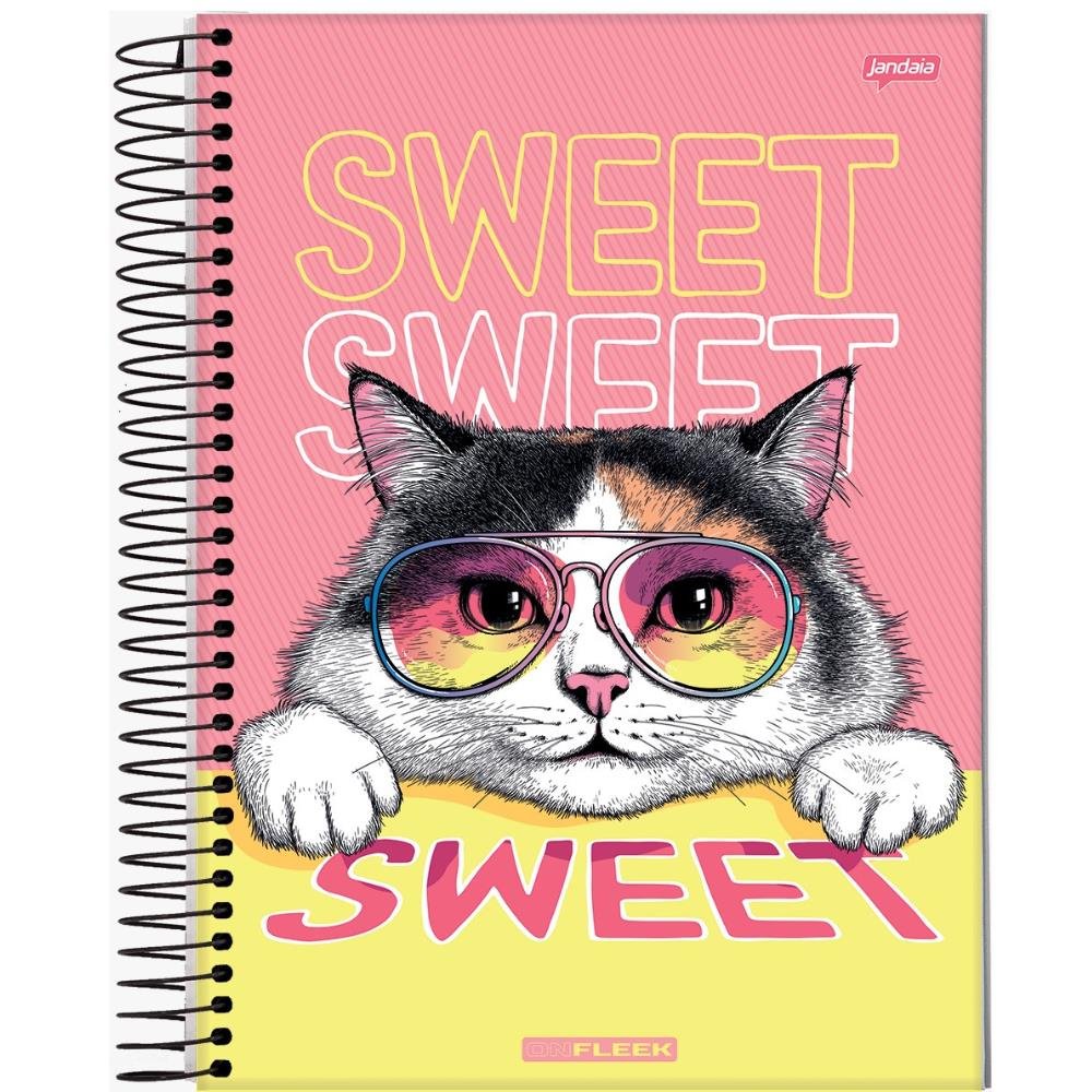 Caderno Capa Dura Universitário On Fleek Jandaia 10 Materias 200 Folhas - Capas Sortidas