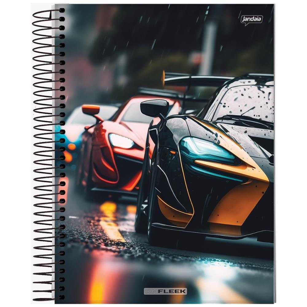 Caderno Capa Dura Universitário On Fleek Jandaia 10 Materias 200 Folhas - Capas Sortidas