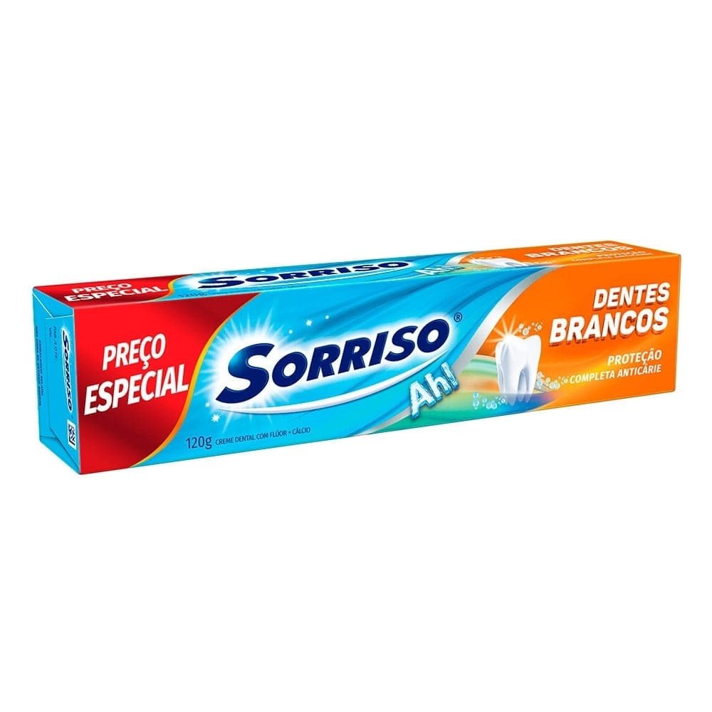 Creme Dental Sorriso Dentes Branco 120g - Embalagem com 12 Unidades