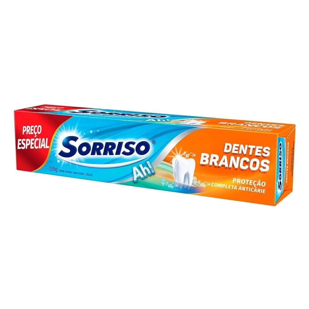 Creme Dental Sorriso Dentes Branco 120g - Embalagem com 12 Unidades