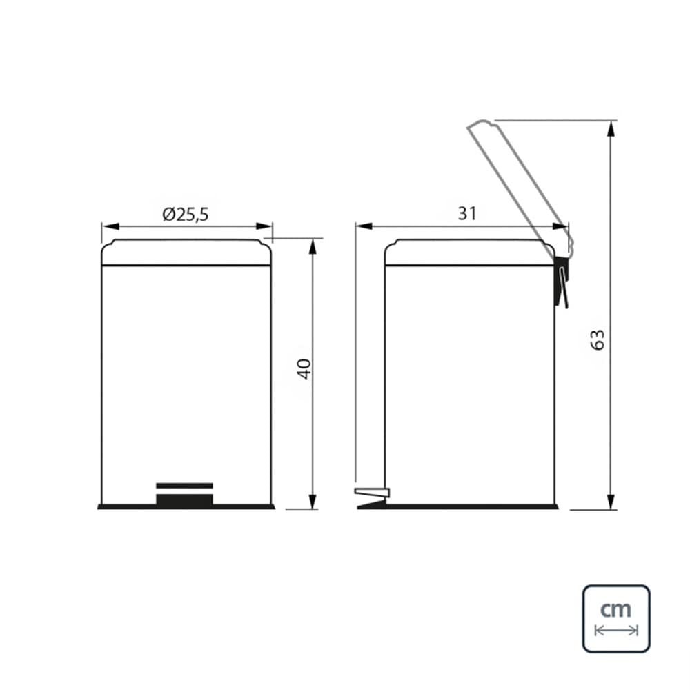 Lixeira Tramontina 12 Litros Inox com Pedal 94538112