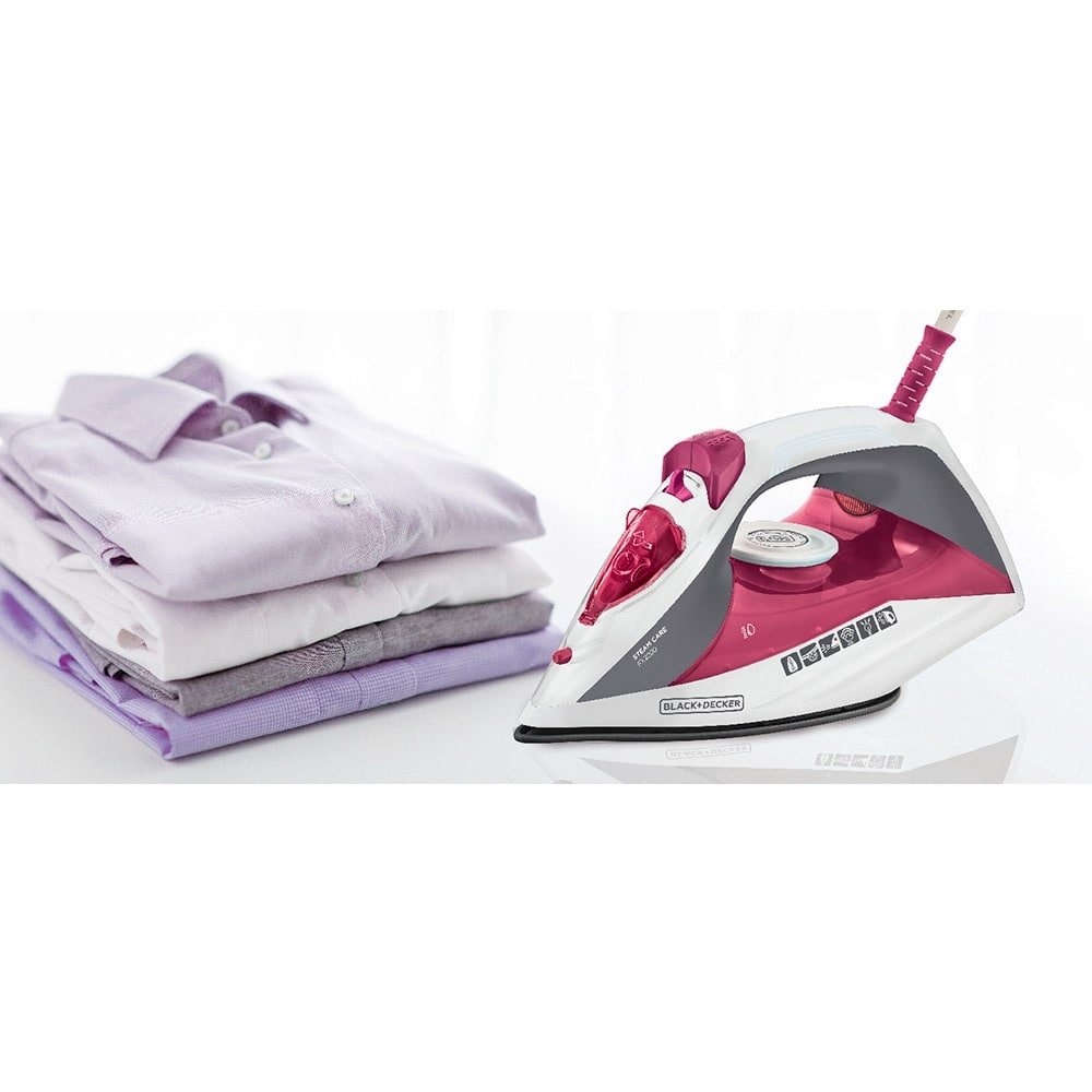 Ferro de Passar a Vapor Black & Decker FX2200 - com Base Antiaderente Rosa 220V