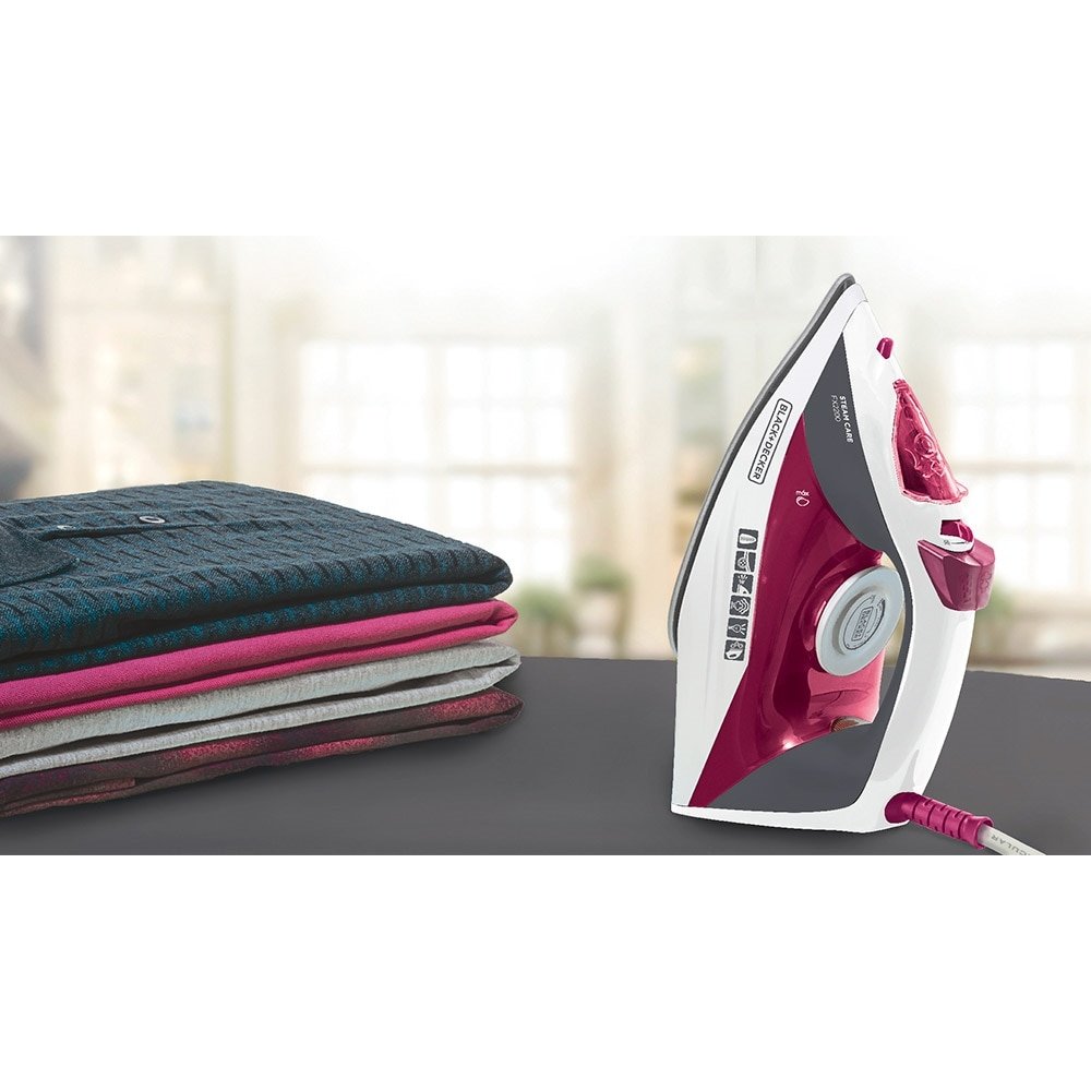 Ferro de Passar a Vapor Black & Decker FX2200 - com Base Antiaderente Rosa 220V