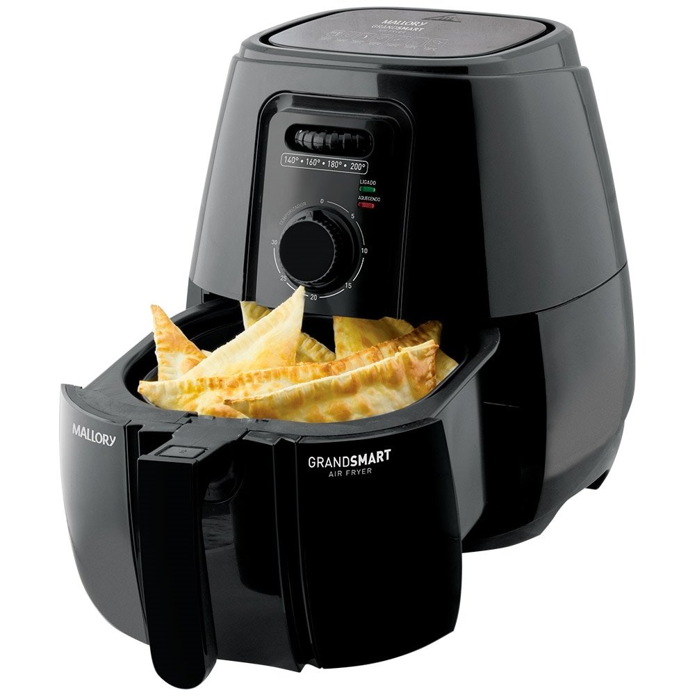 Fritadeira Sem Óleo Mallory Air Fryer, GrandSmart, 4 Litros, 1200W, Preta, 220V