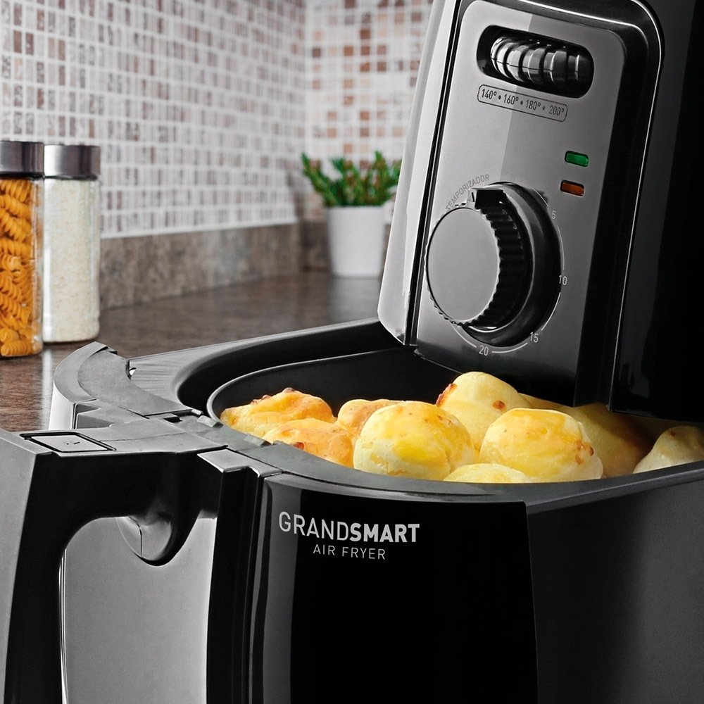 Fritadeira Sem Óleo Mallory Air Fryer, GrandSmart, 4 Litros, 1200W, Preta, 220V