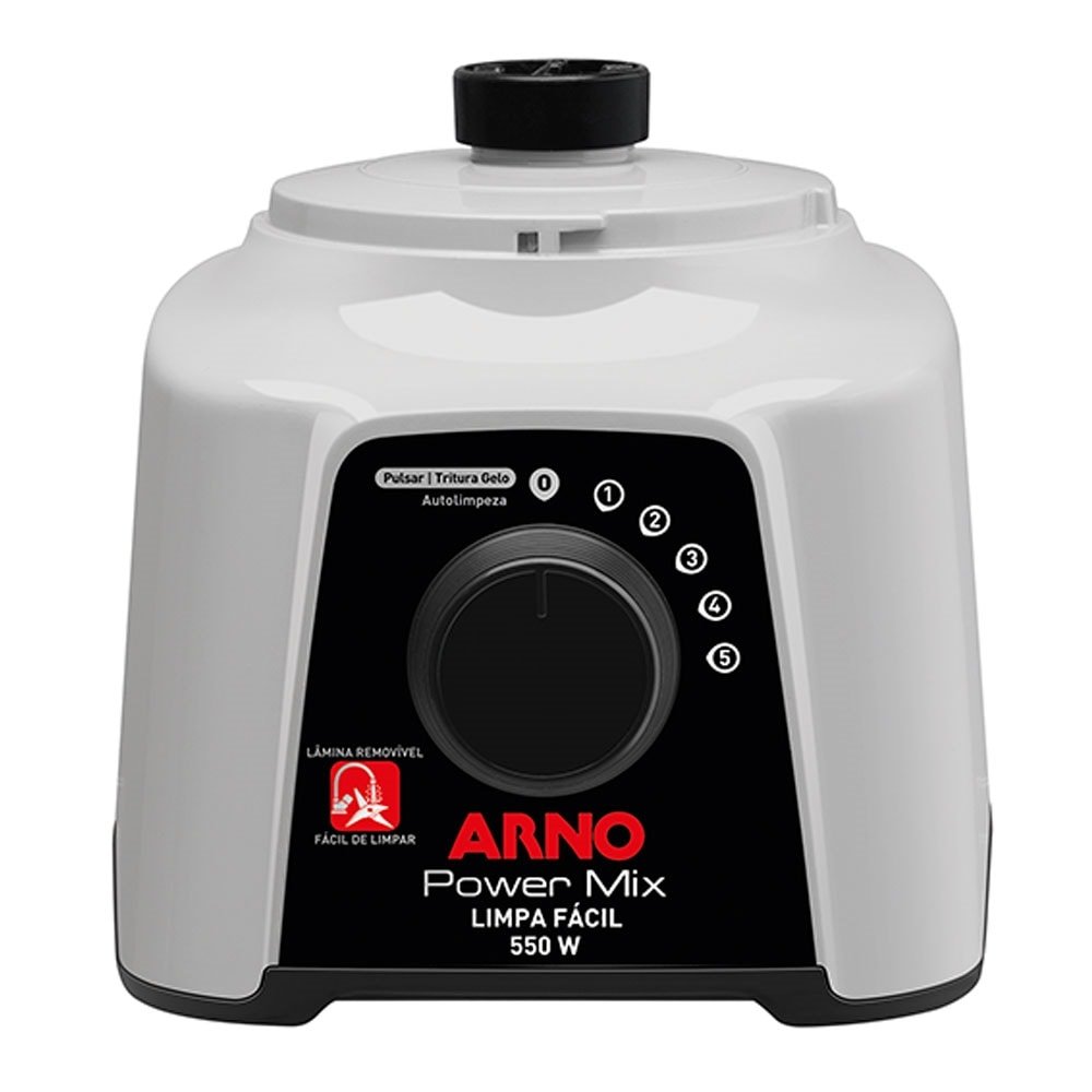 Liquidificador Arno LQ31 Power Mix | Limpa Fácil, Copo Cristal e 5 Velocidades + Pulsar, 550W, Cinza, 220V