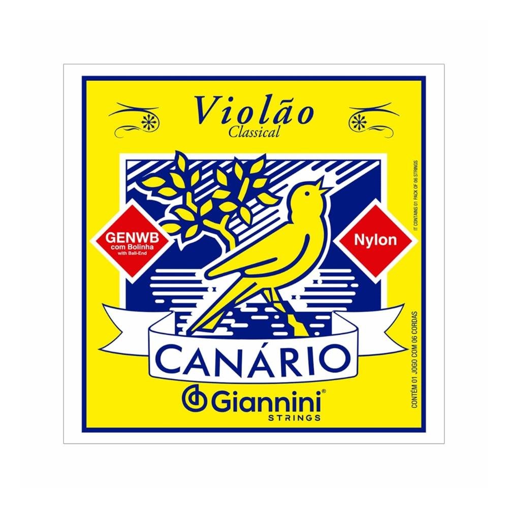 Encordoamento Giannini P/Violão Nylon Canário C/Bolinha Genwb