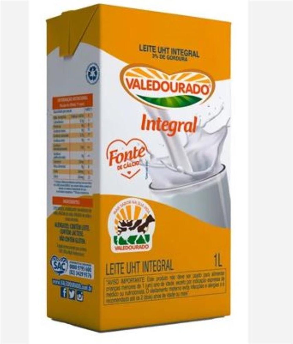 Leite Integral Sem Tampa ValeDourado 1L