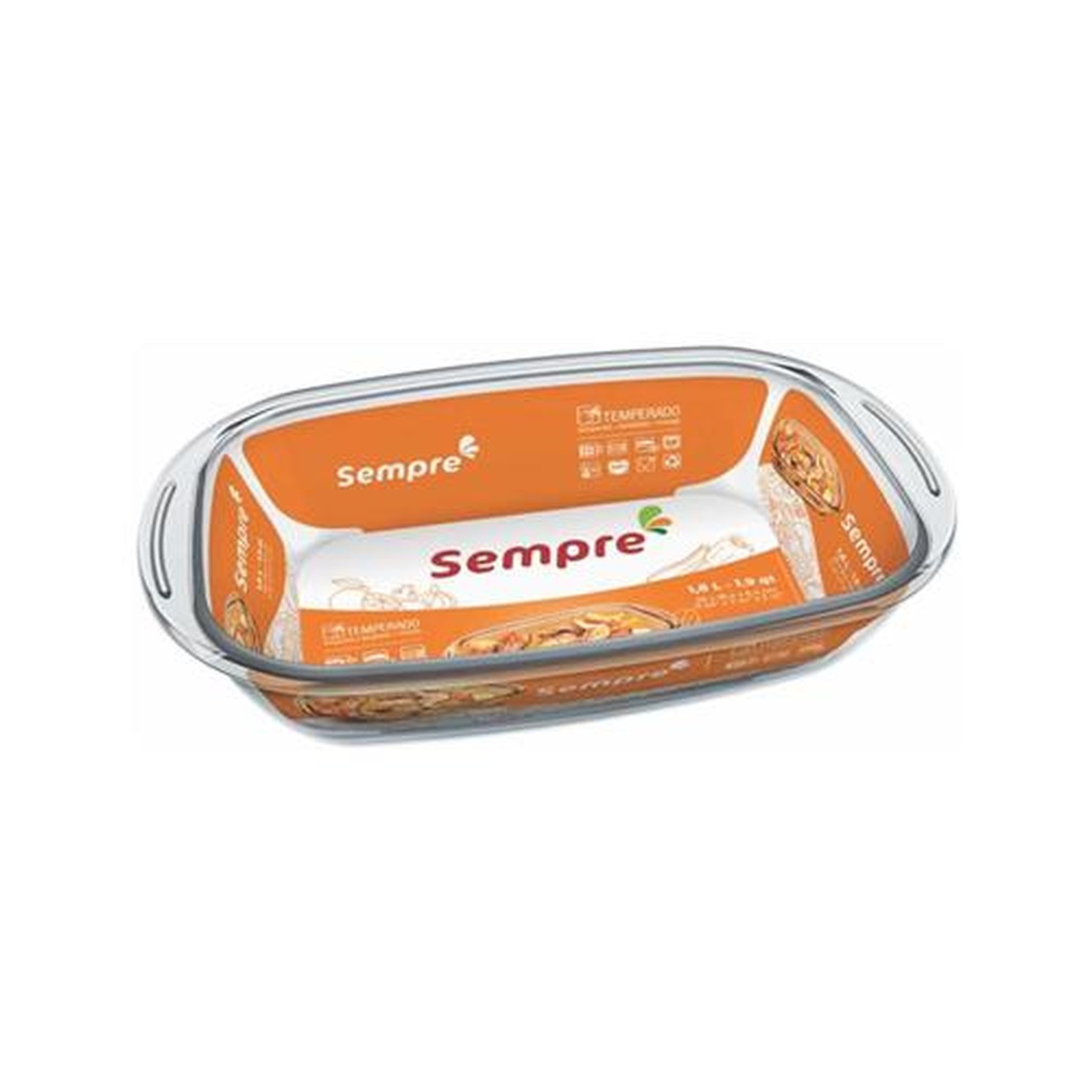 Assadeira Retangular 1,8L Pequena Sempre