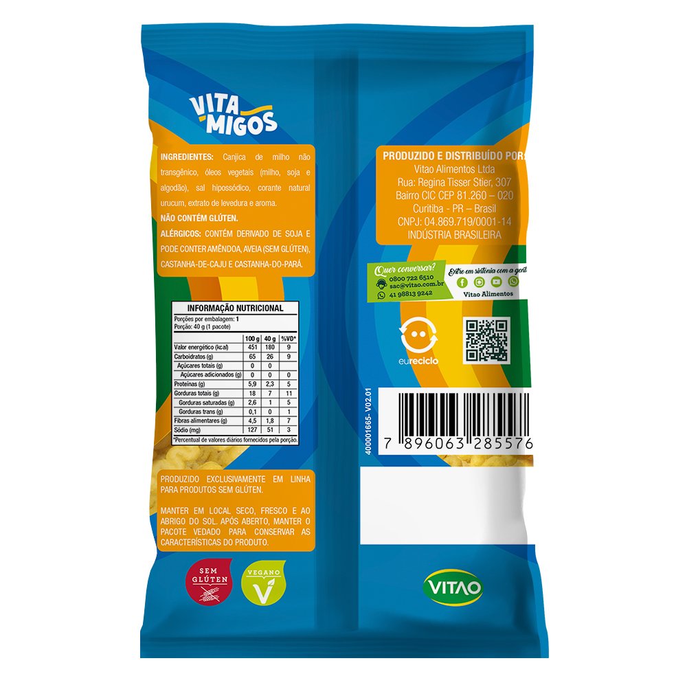 Snack Integral Requeijao Kids 40G Caixa Com 24 Unidades