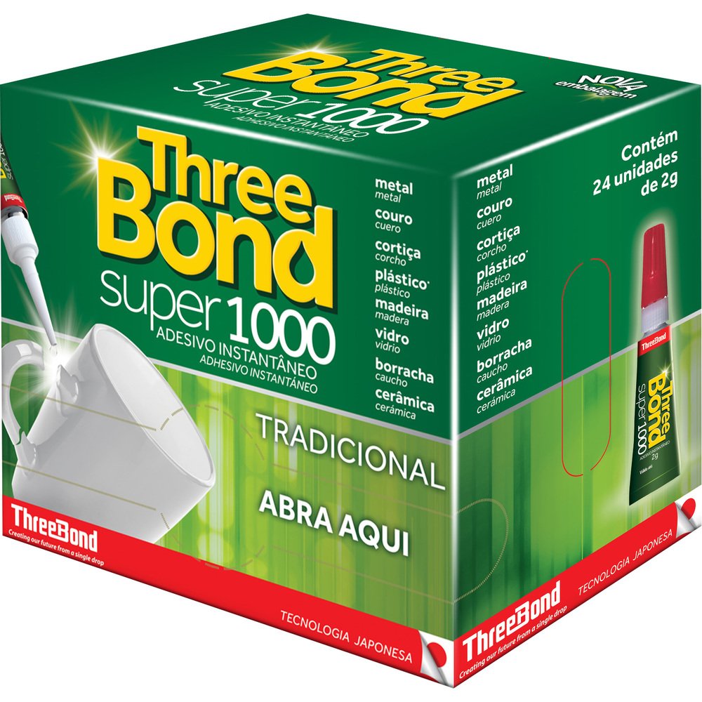 Cola Three Bond 1000 2g - Embalagem com 24 Unidades