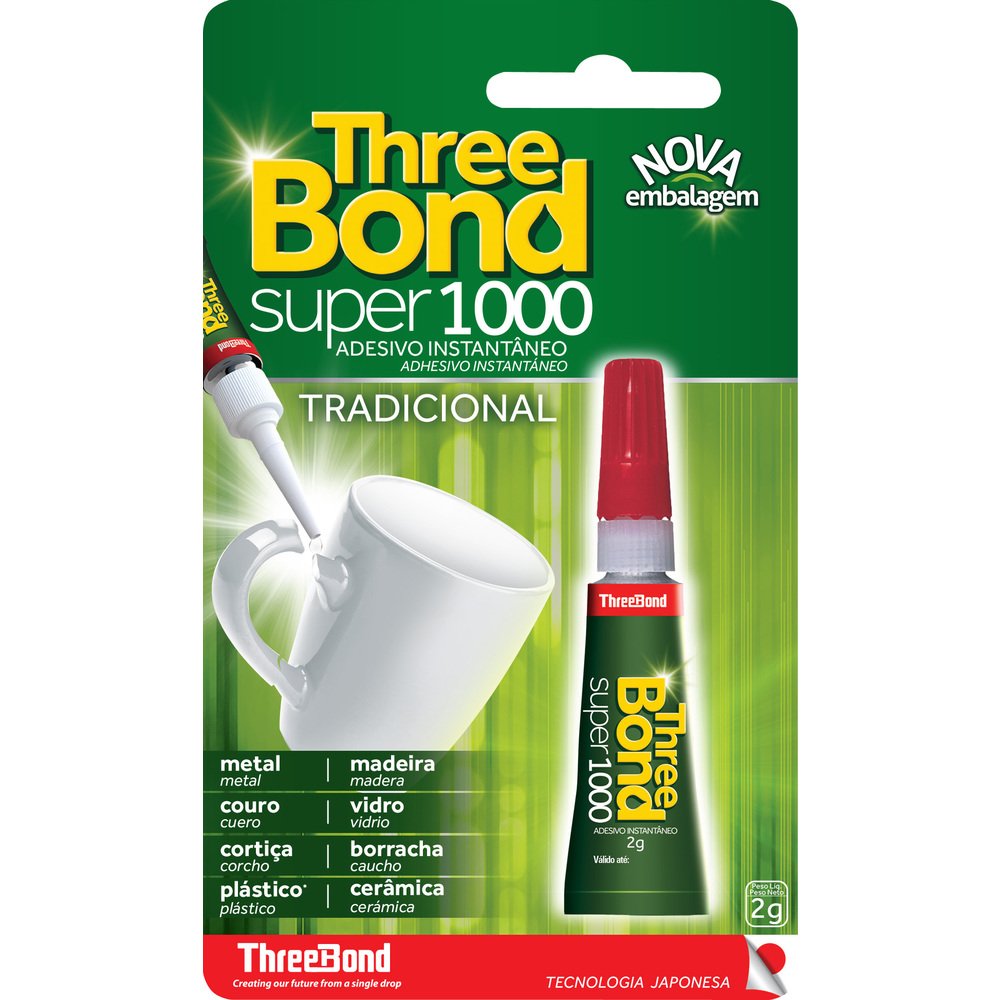 Cola Three Bond 1000 2g - Embalagem com 24 Unidades