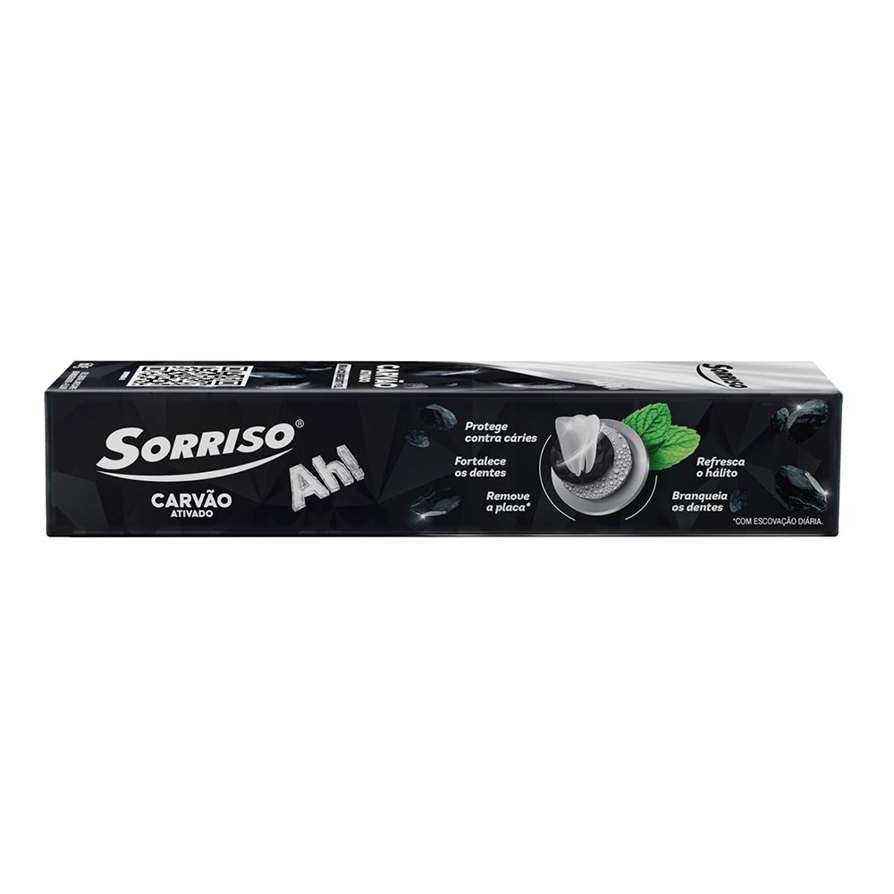 Creme Dental Sorriso Carvão Ativado - embalagem com 12 Unidades