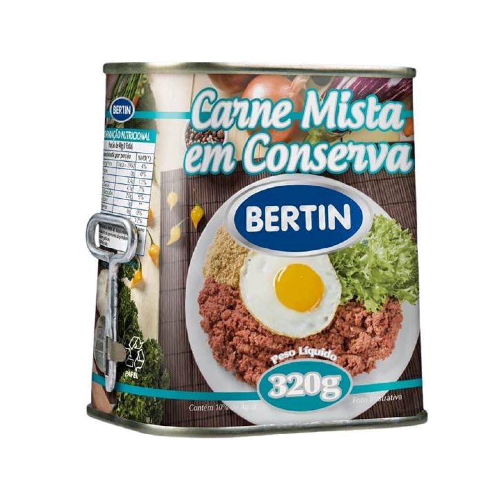 Conserva Bertin Tradicional Mista Desfiar 320g - Caixa com 24 Unidades