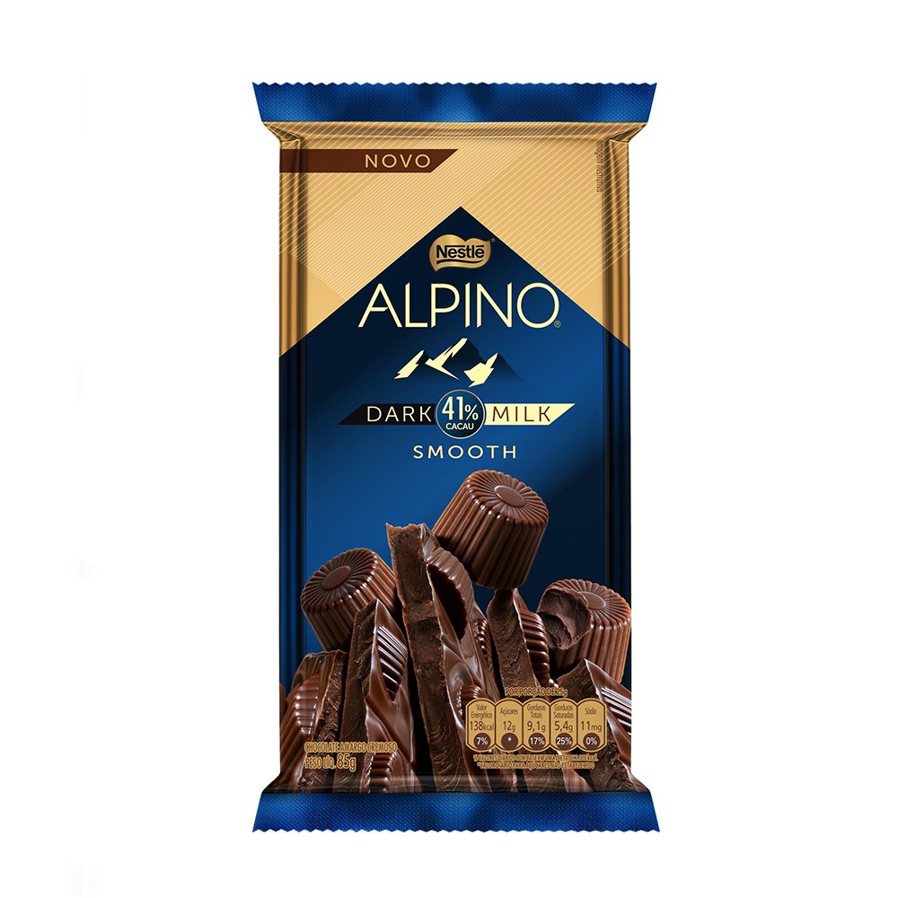 Chocolate Alpino Dark Milk 41% 85g Com 14 unidades