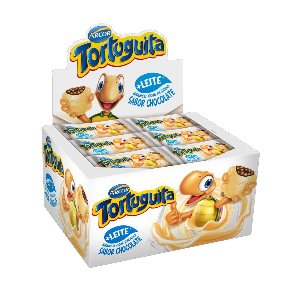 Chocolate Branco Arcor Tortuguita 15,5g - Embalagem com 24 Unidades