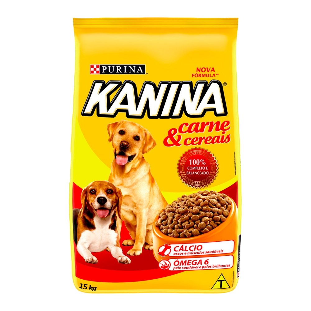 Ração Kanina Filhotes Carne e Cereais 15kg Purina