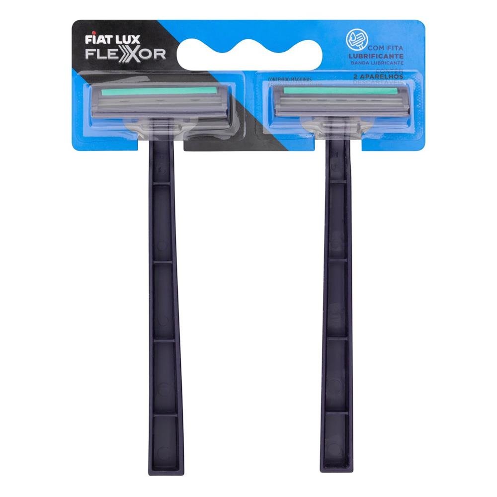 Aparelho De Barbear 2 Laminas Com Fita Lubrificante Fiat Lux Blister 2 Unidades