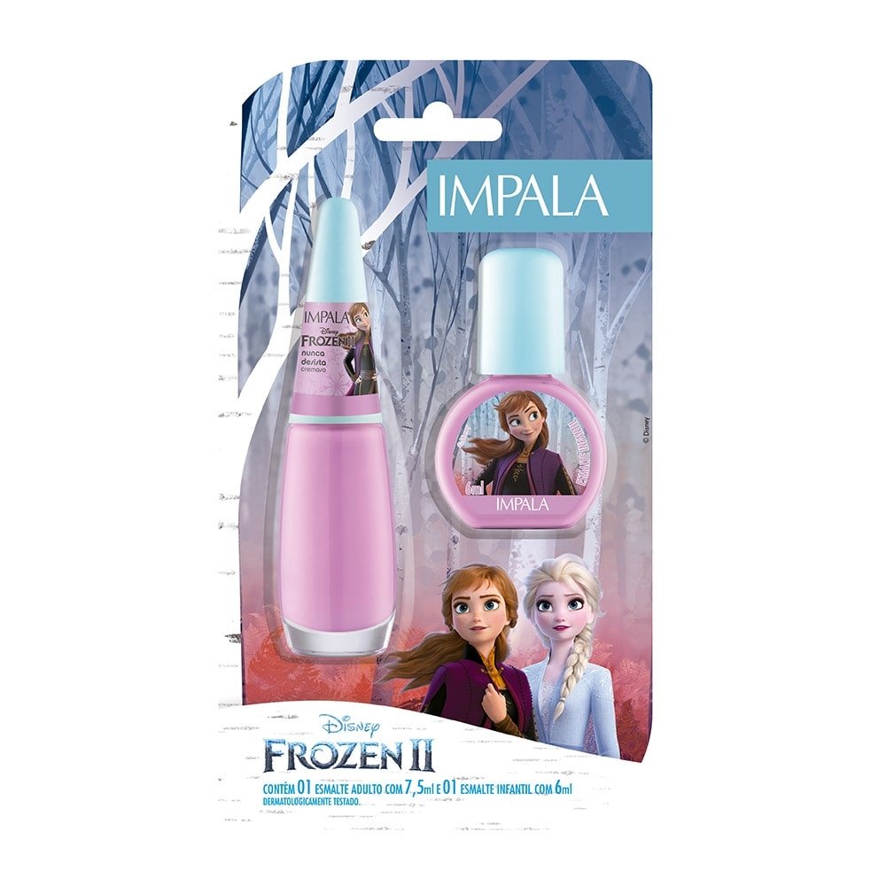Esmalte Impala Frozen Nunca Desista Adulto 7,5ml + Infantil 6ml