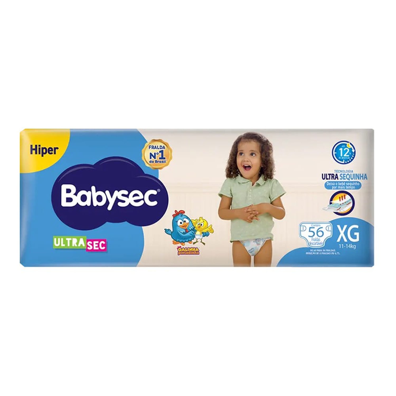 Fralda Babysec Ultra Sec Hiper Bag Xg 2X56