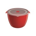 Bacia Plastica Redonda 5,5L C/Tampa Multiuso Vermelha