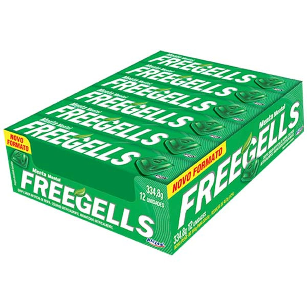 Drops Freegells Display Com 12 Unidades Sabor Menta Riclan