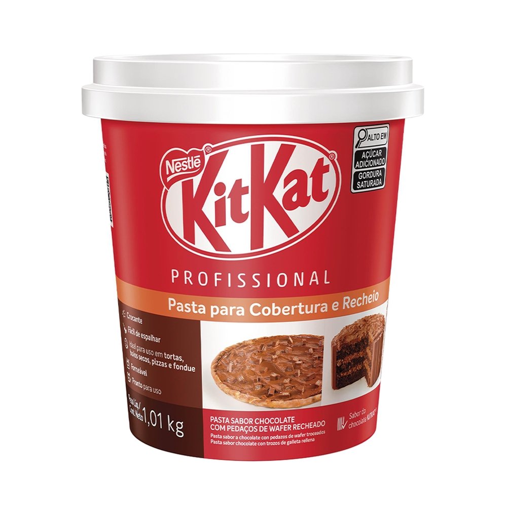 Pasta Cremosa Nestlé para Recheio e Cobertura - Kit Kat Chocolate Pote 1,01kg