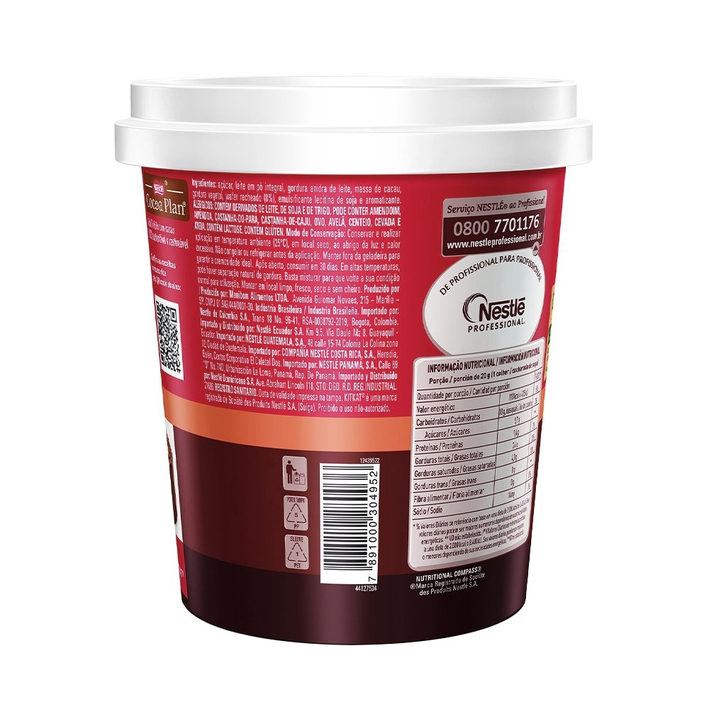 Pasta Cremosa Nestlé para Recheio e Cobertura - Kit Kat Chocolate Pote 1,01kg
