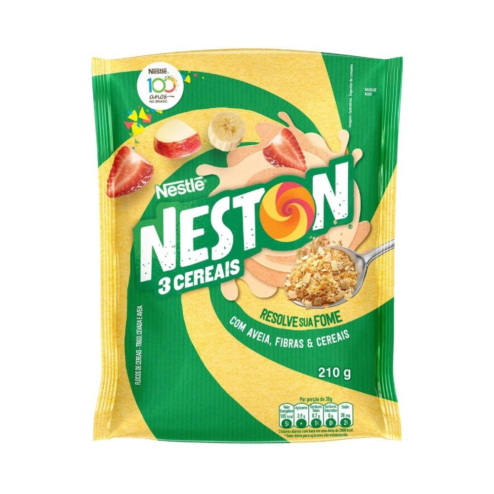 Cereal Neston 3 Cereais 210g - Embalagem com 12 Unidades