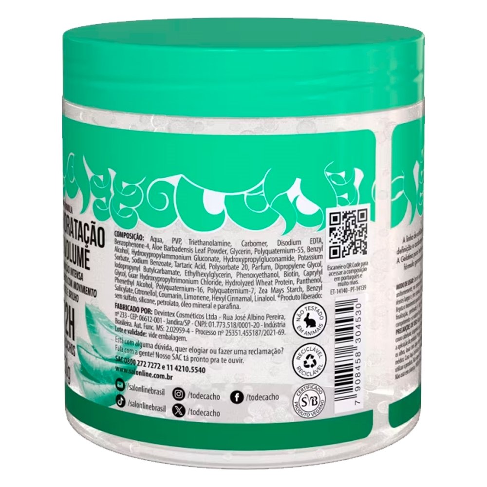 Gelatina Capilar Salon Line Tô de Cachos Babosa 550g